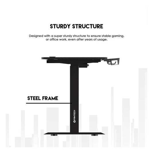 Fantech GD914 Work Station, Adjustable Height Desk - Black