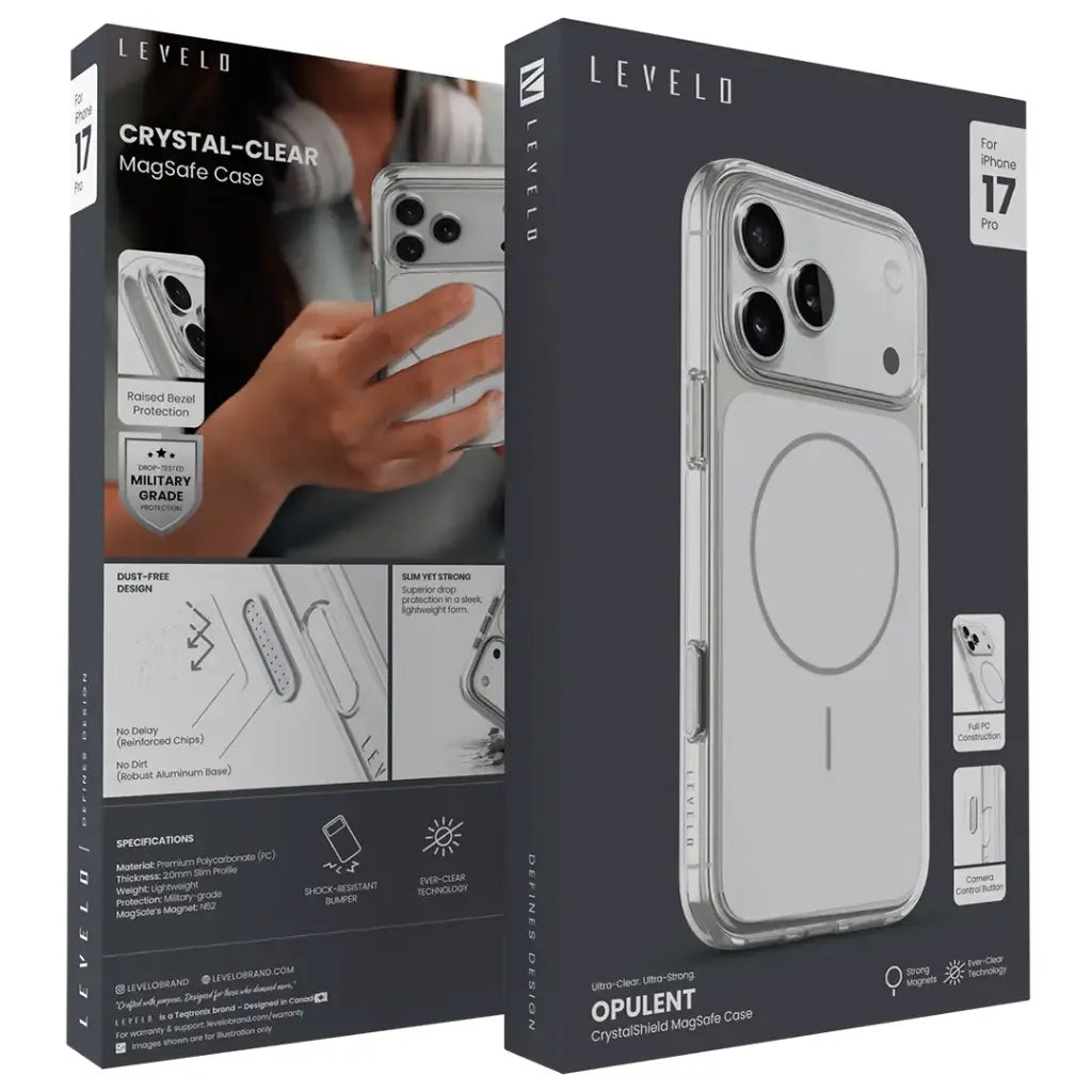 Levelo Opulent Crystal Shield MagSafe Case for iPhone 17 Pro