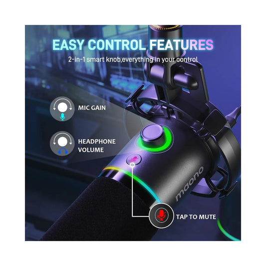 Maono USB/XLR Dynamic Microphone Set with Boom Arm