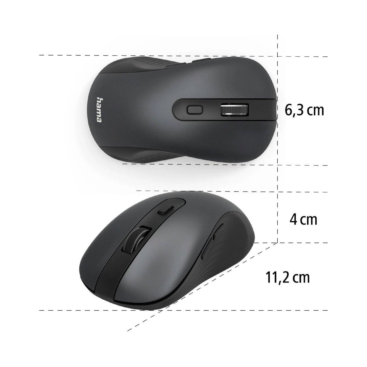 Hama MW-400 V2 Optical 6-Button Wireless Mouse USB Rec Black
