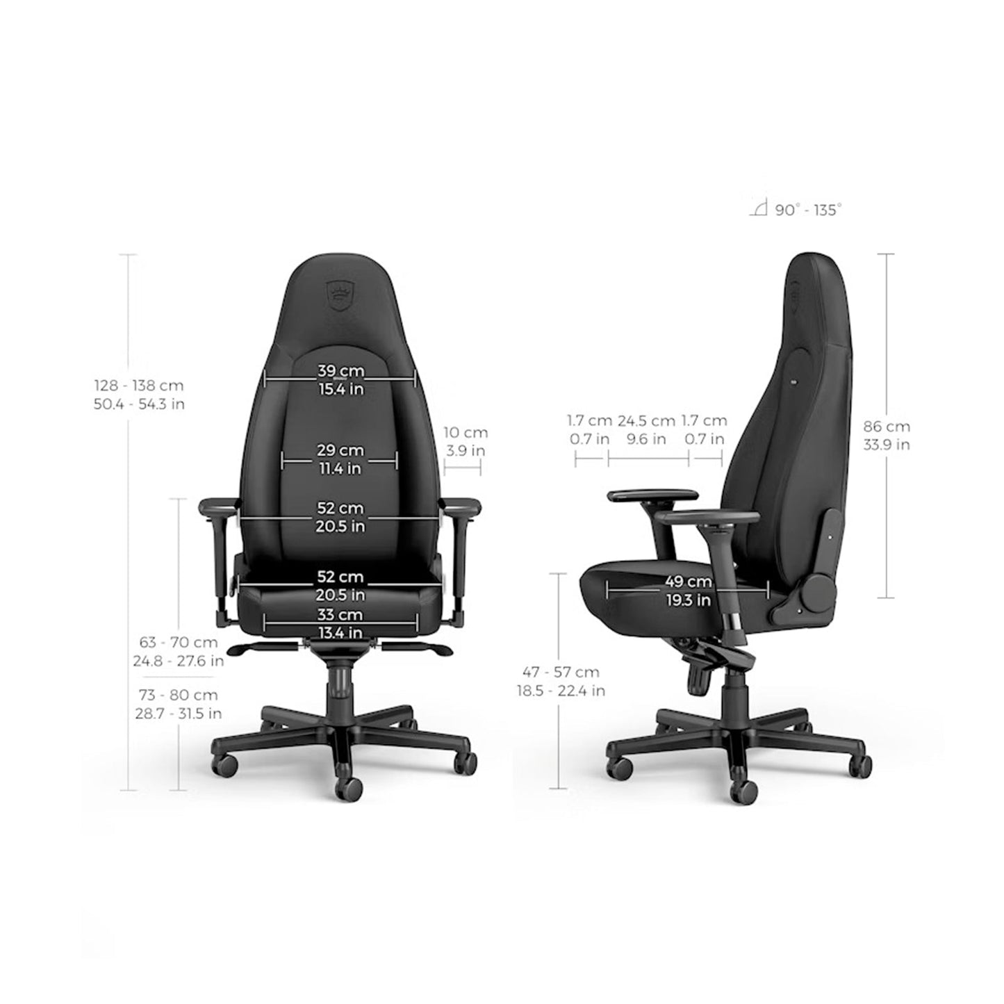 Noblechairs ICON Gaming Chair Black Edition High-Tech Vinyl