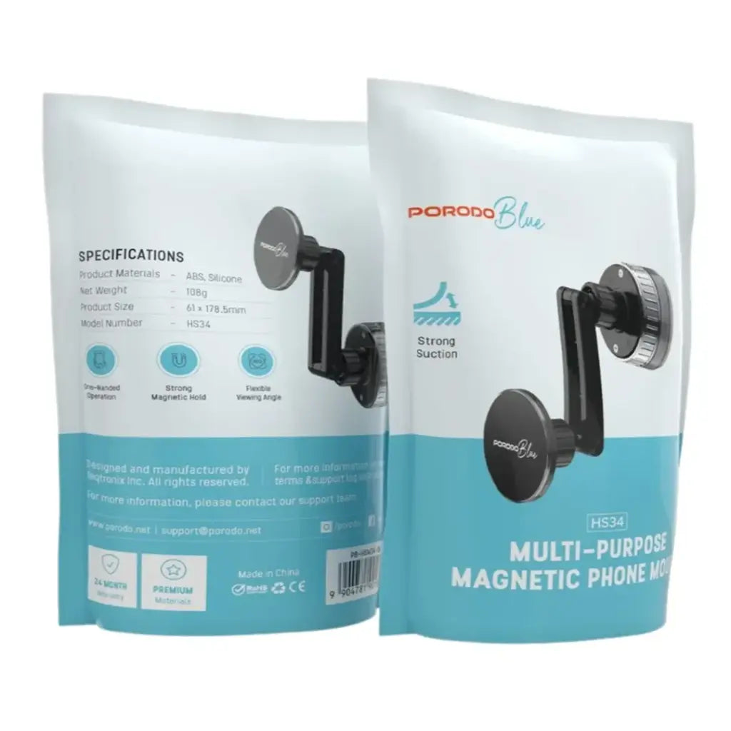 Porodo Blue Universal Phone Mount - Black