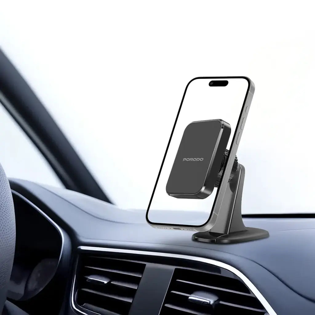 Porodo Dual Mount Magnetic Phone Holder - Black