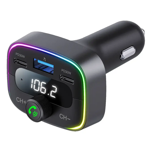 Porodo Smart Car Charger FM Transmitter - Black
