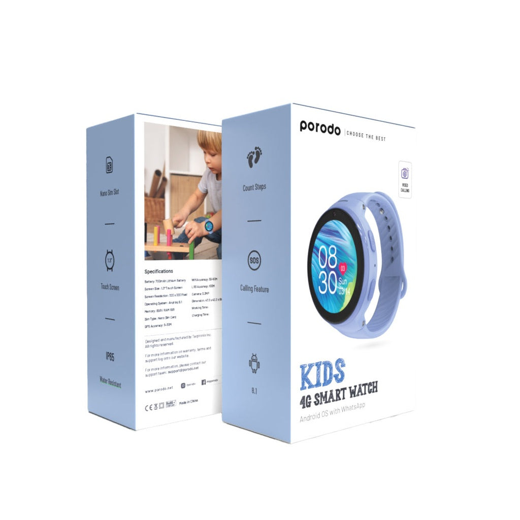 Porodo 4G Kids GPS Smart Watch with JuniCare app