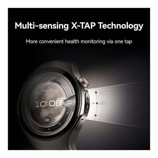 Huawei Watch 5, 46mm Smart Watch, Multi-sensing X-TAP, Health MOT, Real-Time Fingertip Blood Oxygen, up to 11 Days Battery Life, iOS & Android, 1 Year Official Warranty