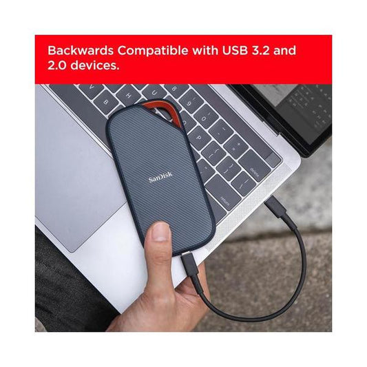 SanDisk 4TB Extreme PRO Portable SSD with USB4, Up to 3800 MB/s Read and 3700MB/s Write, USB-C, USB 3.2, Backwards Compatible, IP65 Water and Dust Resistance - SDSSDE82-4T00-G25