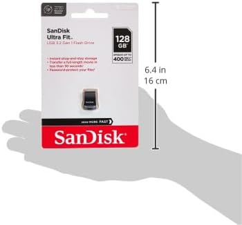 SanDisk 256GB Ultra Fit Hi-Speed USB 3.1 Flash Drive Small Form Factor Plug & Stay, up to 300MB/s - SDCZ430-256G-G46
