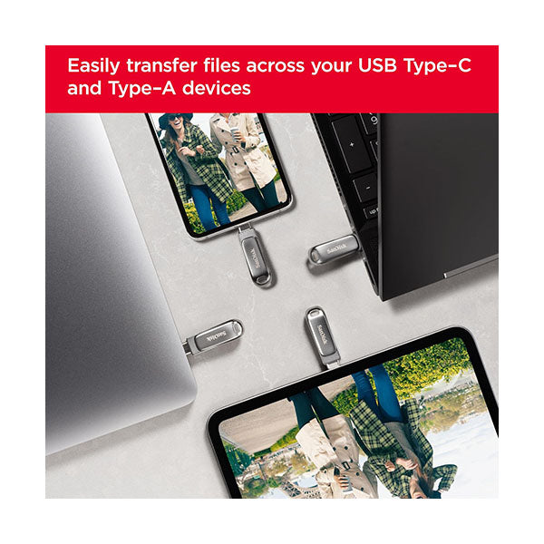 SanDisk Ultra Dual Drive Luxe USB Type-C 64GB - Up to 400MB/s, USB 3.1 Gen 1 - SDDDC4-064G-G46
