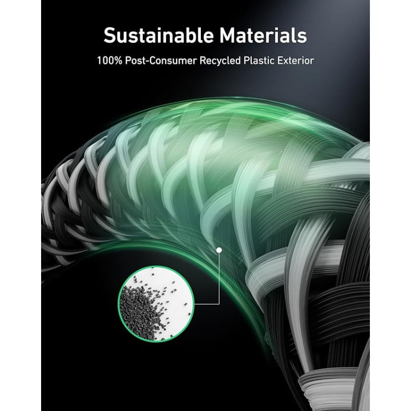 Prime USB-C to USB-C Cable (240W, Upcycled-Braided)