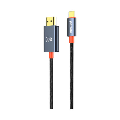 Porodo Woven Cable Type-C to HDMI - Black
