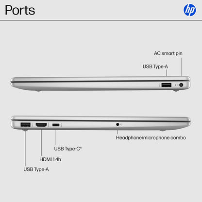 HP 15.6 inch Laptop, HD Touchscreen Display, AMD Ryzen 5 7520U, 8 GB RAM, 512 GB SSD, AMD Radeon Graphics, Windows 11 Home, Natural Silver, 15-fc0499nr