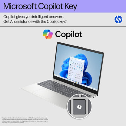 HP 15.6 inch Laptop, HD Touchscreen Display, AMD Ryzen 5 7520U, 8 GB RAM, 512 GB SSD, AMD Radeon Graphics, Windows 11 Home, Natural Silver, 15-fc0499nr