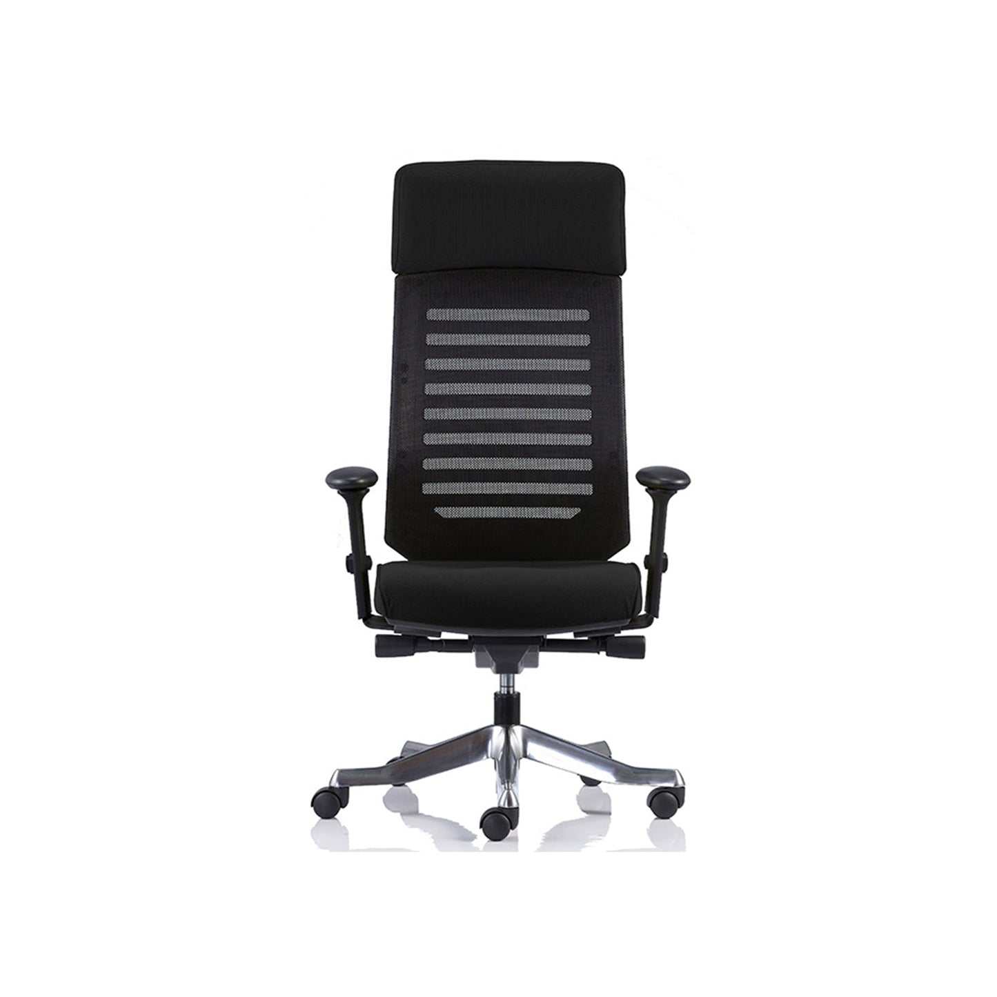 Velo Office Chair+Adjustable Arms Black/Black Sky Leather