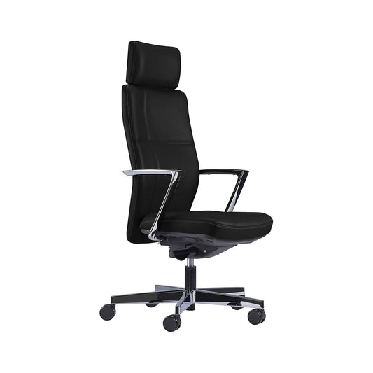 Sonoma Office Chair+Fixed Arms Black/Black Sky Leather