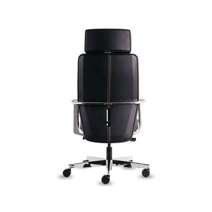 Sonoma Office Chair+Fixed Arms Black/Black Sky Leather