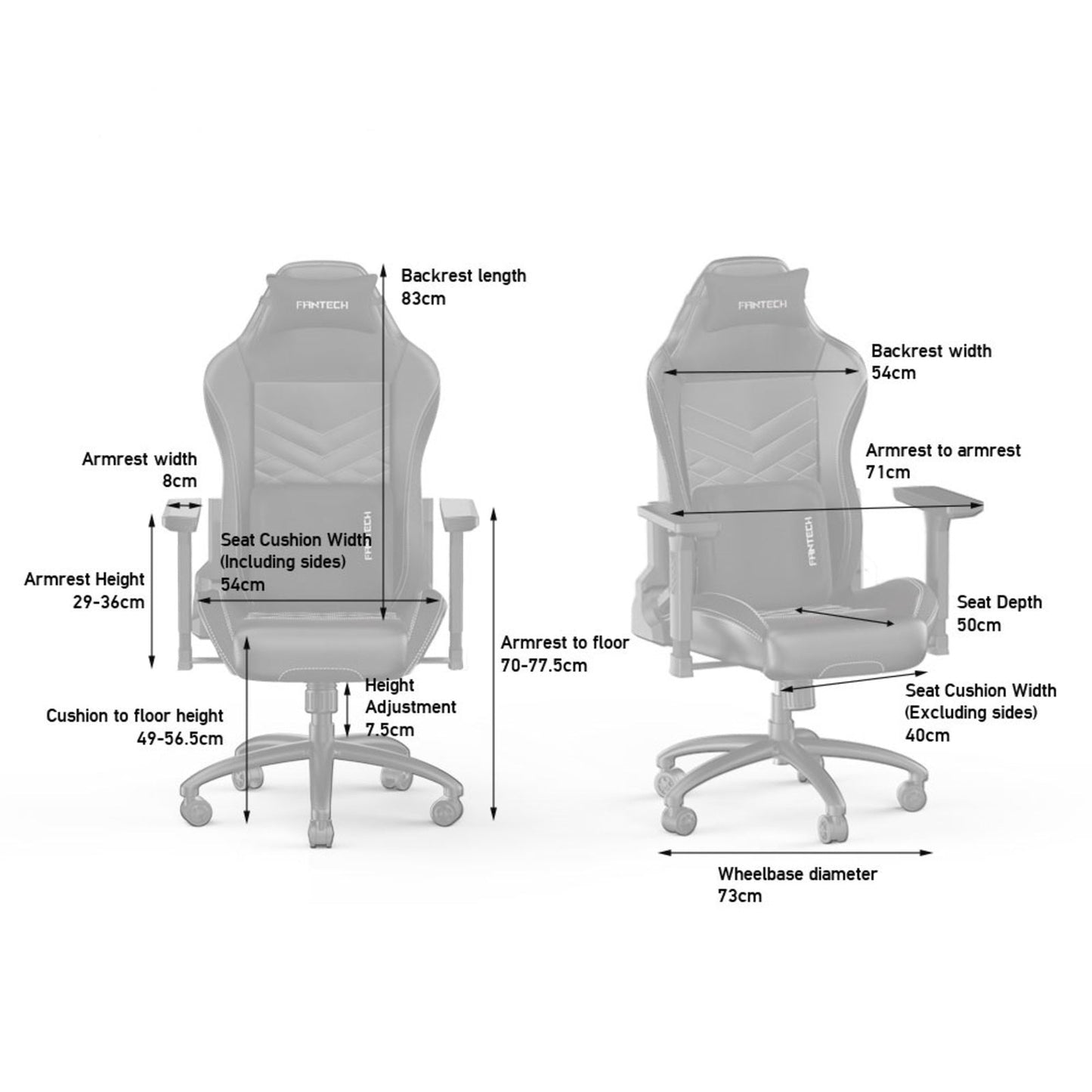 Fantech GC192 Ledare Gaming Chair Primastitch Grey