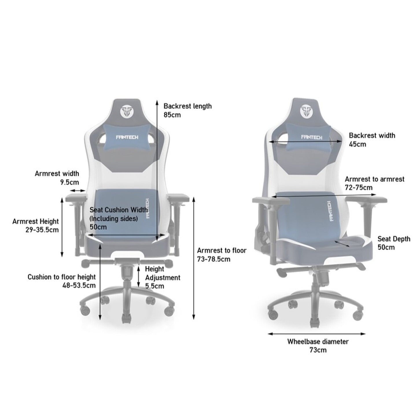 Fantech GC283 Alpha Gaming Chair Navy Blue