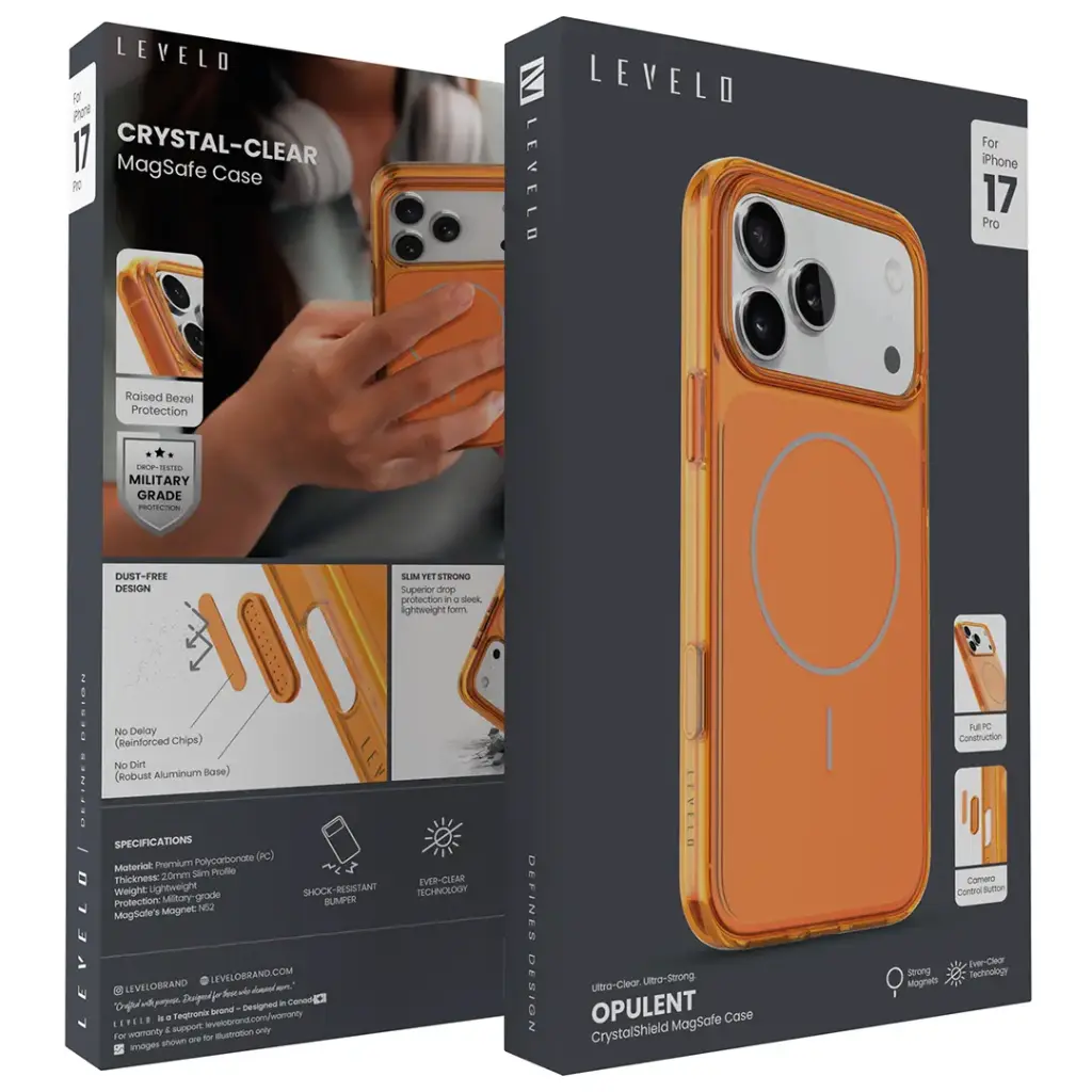 Levelo Opulent Crystal Shield MagSafe Case for iPhone 17 Pro/Pro Max