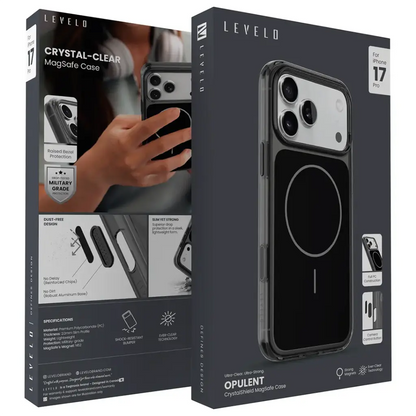 Levelo Opulent Crystal Shield MagSafe Case for iPhone 17 Pro