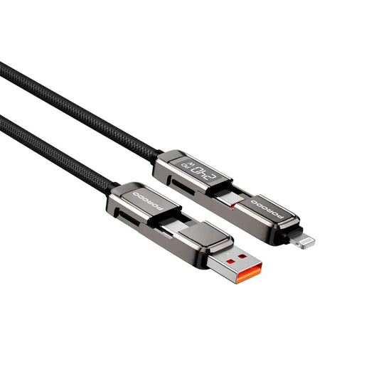 Porodo 4-In-1 High-Speed Charging Cable - Grey