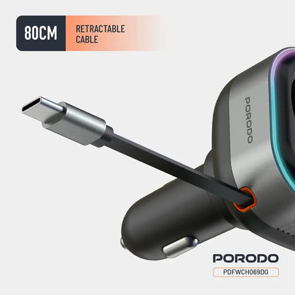 Porodo Audio Boost Bluetooth FM Transmitter - Dark Gray