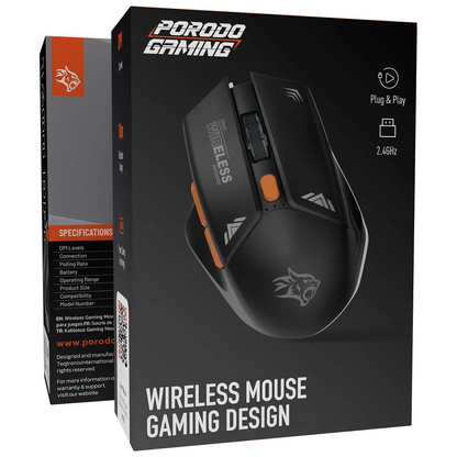 Porodo Gaming Wireless Mouse Gaming Design DPI 1600
