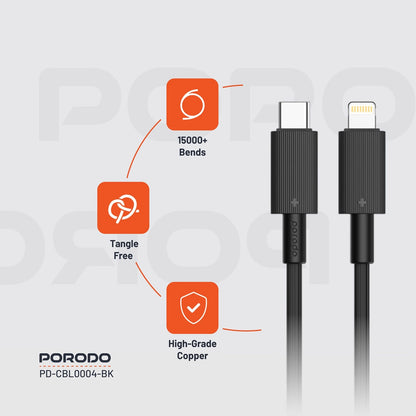 Porodo USB-C to Lightning Durable Charging Cable