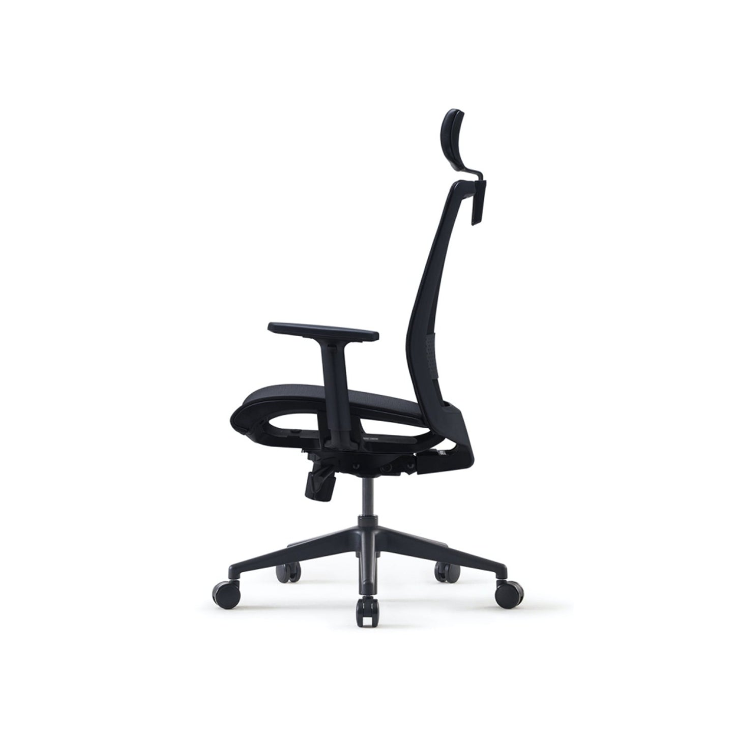 S35 Office Chair+Adjustable Arms Black/Black Mesh Back