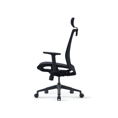 S35 Office Chair+Adjustable Arms Black/Black Mesh Back