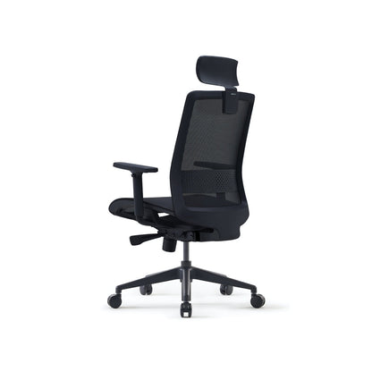 S35 Office Chair+Adjustable Arms Black/Black Mesh Back