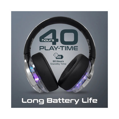 PROMATE WIRELESS HEADPHONES WITH RGB LIGHTS&NOISE-CANCELLING