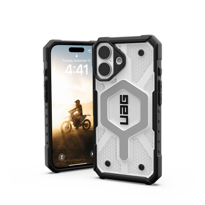 UAG Pathfinder Clear MagSafe Case for iPhone 16 Plus - Ice/Silver