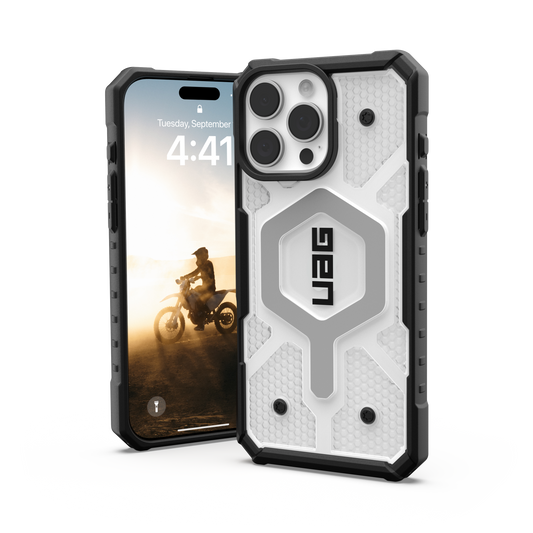 UAG Pathfinder Clear MagSafe Case for iPhone 16 Pro Max - Ice/Silver