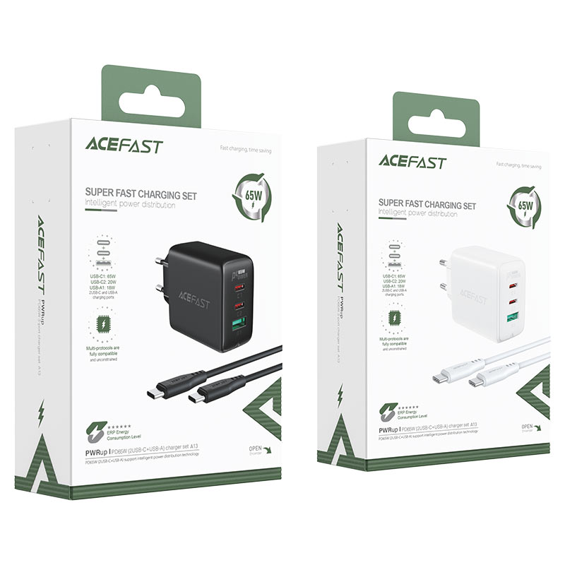 AceFast PD65W Wall Charger Set A13