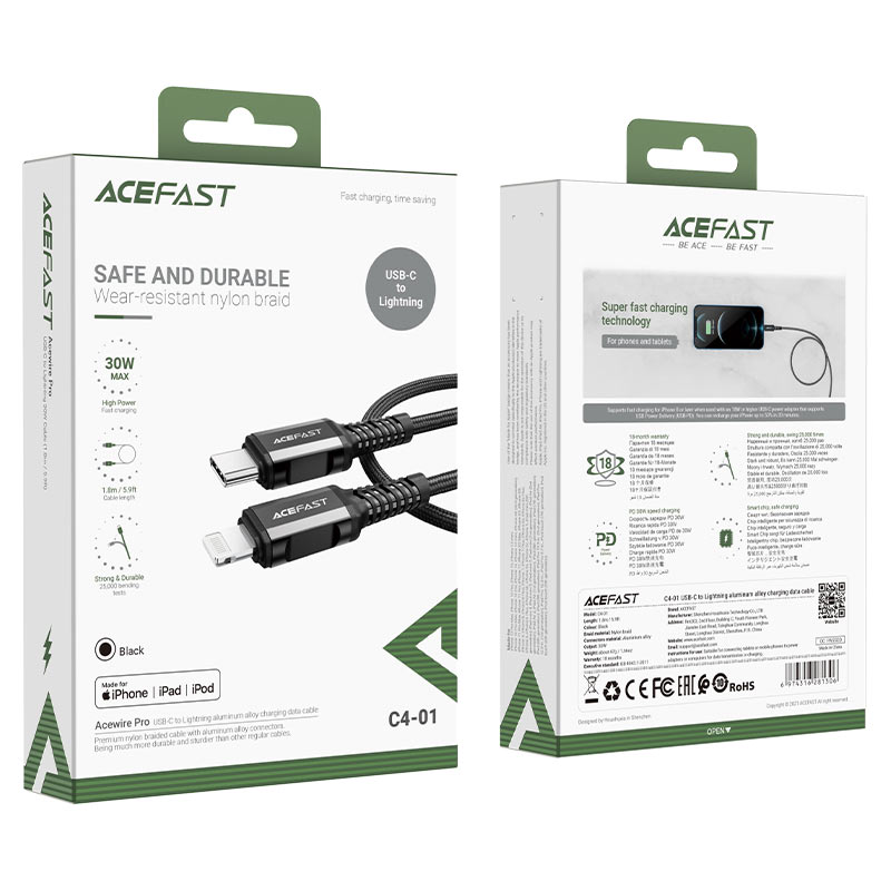 AceFast USB-C to Lightning Charging Data Cable C4-01