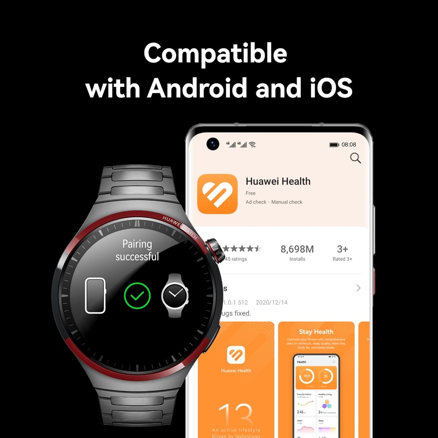 Huawei Watch 4 Pro Space Edition Smartwatch for men-iOS & Android-Up to 21 Days Battery Life, Free Diving Up to 30 Meters, Fitness Tracker ECG and SPo2 -Titanium