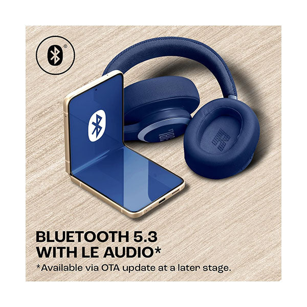 JBL, Live 770NC, Wireless Over-Ear Headphones with True Adaptive Noise Cancelling with Smart Ambient, Up to 65 Hours of Battery Life, Comfort-fit Fabric Headband & Carrying Pouch