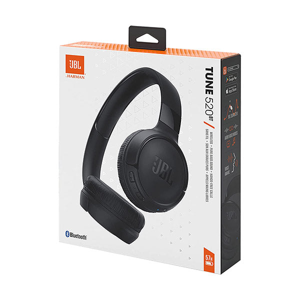 JBL Tune 520BT Wireless On-Ear Headphones Pure Bass Sound, Bluetooth 5.3 and Hands-Free Calls, 57-Hour Battery Life
