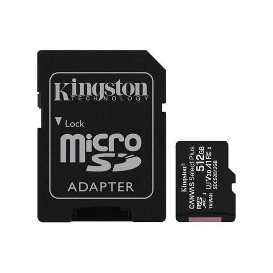 Kingston 512GB micSDXC Canvas Select Plus 100R A1 C10 Card + ADP, SDCS2/512GB, with 5 Years Official Warranty