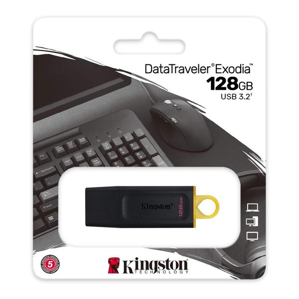 Kingston DataTraveler Exodia 128GB USB 3.2 Flash Drive DTX/128GB, 5 Years Official Warranty