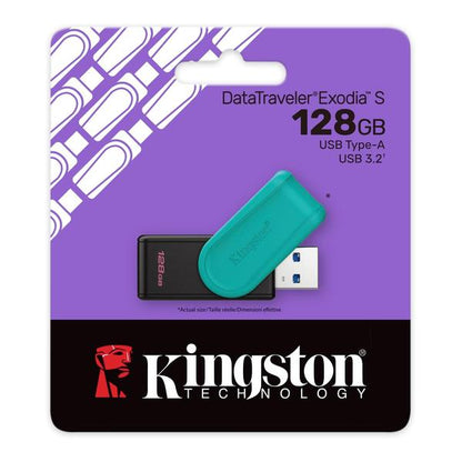 Kingston DataTraveler Exodia S USB Flash Drive - 128GB - USB 3.2 Gen 1 - USB Type A, DTXS/128GB, 5 Years Official Warranty