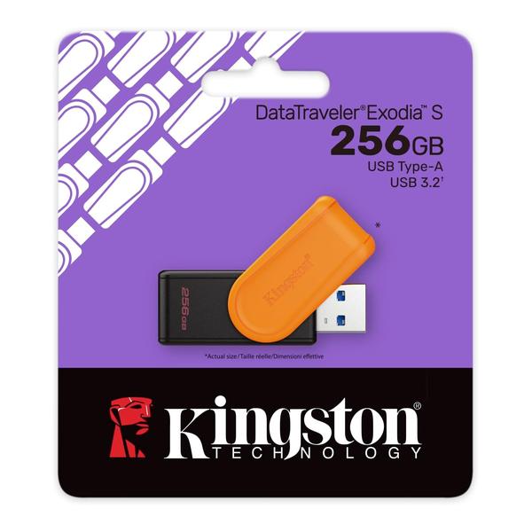 Kingston DataTraveler Exodia S USB Flash Drive - 256GB - USB 3.2 Gen 1 - USB Type A, DTXS/256GB, 5 Years Official Warranty