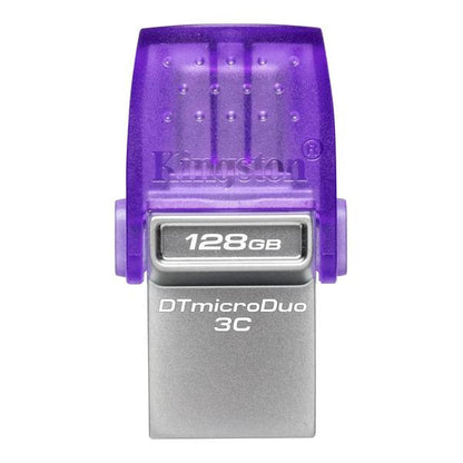 Kingston DataTraveler microDuo 3C USB Flash Drive 128GB USB Gen 3 OTG Type-C to USB Type-A - DTDUO3CG3/128GB, 5 Years Official Warranty