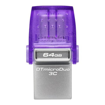 Kingston DataTraveler microDuo 3C USB Flash Drive 64GB USB Gen 3 OTG Type-C to USB Type-A - DTDUO3CG3/64GB, 5 Years Official Warranty