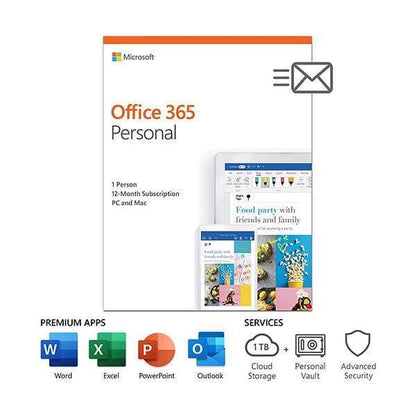 Microsoft Office 365 Personal Edition - 1 License for PC or MAC + 1 License for Tablet or Smartphone