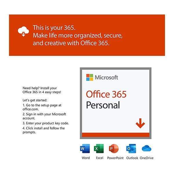 Microsoft Office 365 Personal Edition - 1 License for PC or MAC + 1 License for Tablet or Smartphone