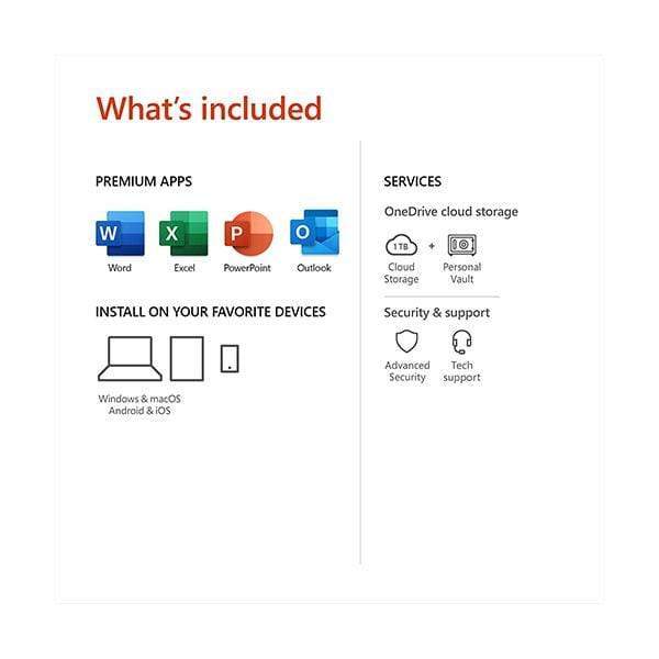 Microsoft Office 365 Personal Edition - 1 License for PC or MAC + 1 License for Tablet or Smartphone