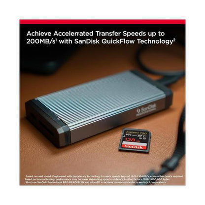 SanDisk 128GB Extreme PRO SDXC UHS-I Memory Card - C10, U3, V30, 4K UHD, SD Card - SDSDXXD-128G
