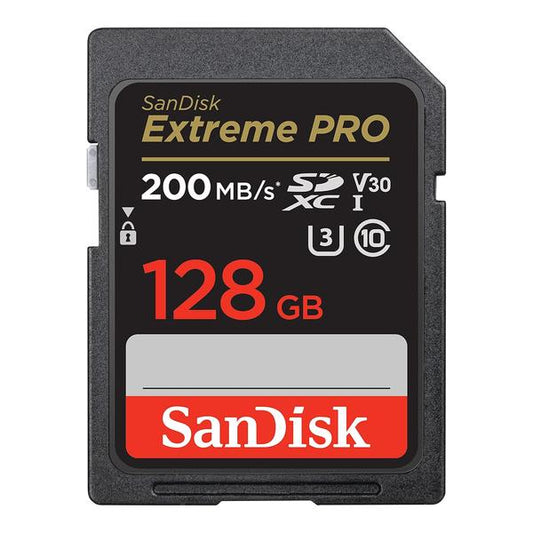 SanDisk 128GB Extreme PRO SDXC UHS-I Memory Card - C10, U3, V30, 4K UHD, SD Card - SDSDXXD-128G